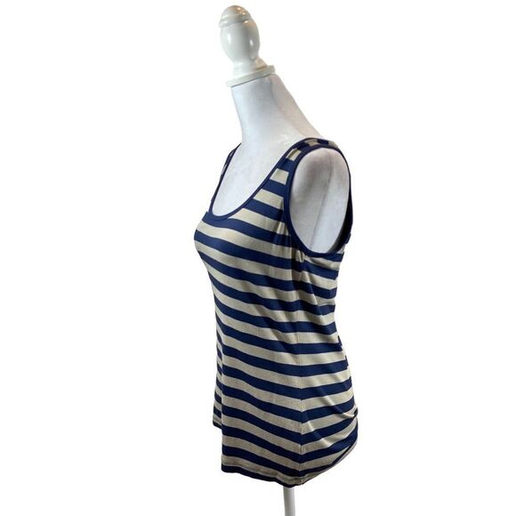 Ronen Chen Blue and Taupe Striped Tank Top Size 2 XS - Picture 5 of 9